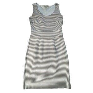 Banana Republic Striped Dress Size 0 Beige White Sleeveless Fit Flare